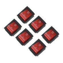 6X Red Light 4 Pin DPST /OFF Snap in Rocker 15A/250V 20A/125V AC 28X22mm