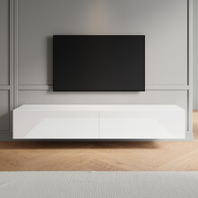 (High Gloss White, 180cm) Elegant High Gloss TV Stand Cabinet,Floating TV Stand,White