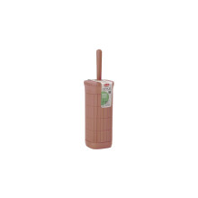 Mocha Mousse Plastic Toilet Brush and Holder Set 40cm Height Moisture Resistant Bathroom Cleaning Tool for Stylish and Functional Washroom Design