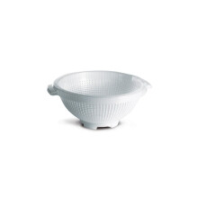 Extra Large Round Transparent Plastic Colander 36 cm Diameter Kitchen Strainer with Handles for Bulk Food Preparation and Efficient Draining