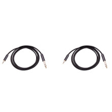 2pcs 3.5mm to 6.35mm Adapter Aux Cable for Mixer Amplifier Gold Plated 3.5 Jack to 6.5 Jack Male to Male Cable, 1 Meter