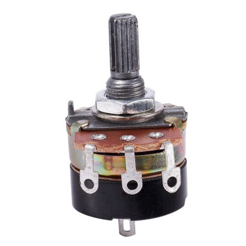 10Pcs 500K Ohm Single Linear Taper Potentiometers with /Off 1