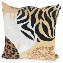 Beige leopardprintet pudebetræk 40x40 i cirkler