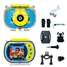 (Blue) kids waterproof camera, action camera,USB charging,for outdoor sports,skiing,rock climbing, cycling, swimming,sports accessories