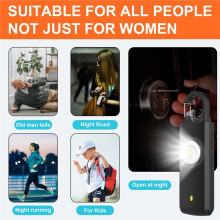 Self Defense Alarm LED Flashlight Rechargeable Safety Siren Alarm Portable Keychain for Female Elderly Children