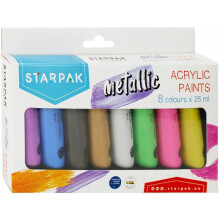 Akrilfestékek 8 színben 25ml metál STARPAK