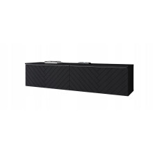 Moderne TV-skab 140 cm, grebsløst, mat, MDF sildebensfronter
