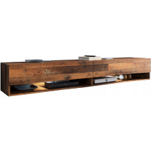 Moderne TV-skab 180 cm mat stående/hængende gammelt træ med LED