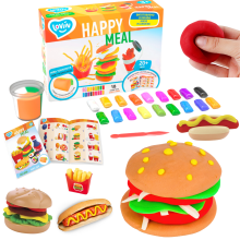 Kreativt sæt Plasticine Dej Fastfood Burger Pommes Frites Værktøj 41190