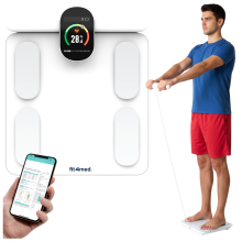 WOBELL mérleg testösszetétel-elemzéssel, fehér, intelligens, Bluetooth-kapcsolattal a telefonnal