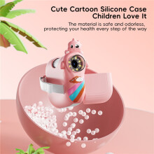 (Pink) Kids Toys Camera HD Digital Microscope Cameras With Silicone Cover 2-Inch Screen Educational Toy For Boys Girls Birthday Gifts