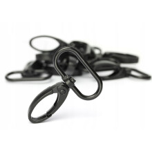 Karabiner horgok 10 darab 30 mm-es hevederhez FEKETE