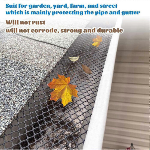8Pack Gutter Guard Mesh Rolls, 20 Feet Gutter Leaf Guards with 80 Clip Hooks, DIY Rain Gutter Covers Preventing Leaves 1