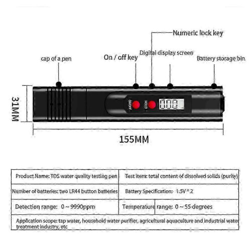 Hardness Instrument for Water Testing - EC TDS PH Meter for Aquarium and Pool Quality Check 2