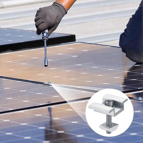 32Pack Solar Panel Mounting Brackets, Solar Panel End Clamps, Centre Clamps, compatible with PV Solar Panel Solar Module 30mm 2
