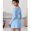 Square Neck Bodice Dress Light Blue S 5