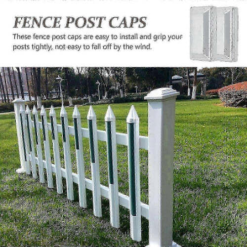 4Pcs Rectangle Fence Post Caps Decorative Replacement Post Covers 2