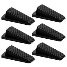 6PCS Door Stoppers, Premium Rubber Stoppers Wedge, Stops compatible with Carpet Heavy Duty Door, Bottom of on T