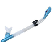 Full Dry Non-Toxic Swimming Breathing Tube Tasteless Silicone Diving Snorkel(Blue)