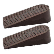 Door Wedge Block Rubber Replacement compatible with Home Door Office Door Brown Color 16.40X7.00X4.80CM Door Stopper Wedges 2Pcs