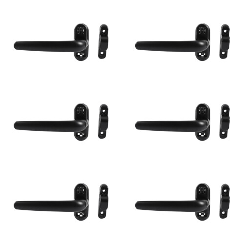 6X Door and Window Handle Lock Casement Window Lock Wheel Handle Black