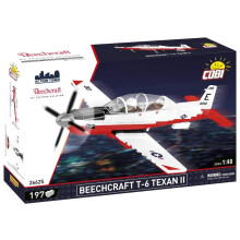 COBI Action Town Beechcraft T-6 Texan II Avion, Ensemble de Construction Rouge & Blanc, 197 Pièces