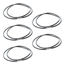 5pièces 3mm Corde de Collier En Caoutchouc Noire avec Fermoir En Acier Inoxydable - 22 Pouces