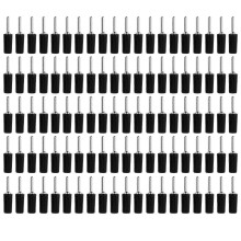 100Pcs Banana Plug Male Nickel Plated Brass Pin Straight for Inner Spring Panel J.10001 2mmBlack