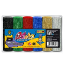 Mini crepepapir 10x250cm 180g metal. Pastel 6 stk.