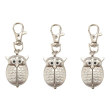 3X Double Open Owl Key Ring Pocket Watch