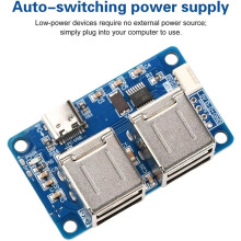 USB 2.0 USB Hub 1 to 4 Way Splitter Module USB Hub Driver-Free 4-Port USB Hub Type-C Interface