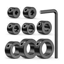 Set di 9 Collari di Arresto per Punte da Trapano con Chiave A Brugola, Fermo di Profondità Regolabile, Marcature Delle Dimensioni Imperiali - da 1/8"