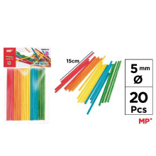 Farverige træpinde 5 mm 20 stk.