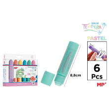 Tempera pastelmaling i stifter, 6 farver