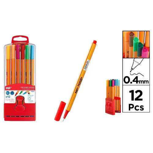 12-farvet fineliner