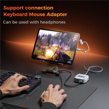 Esports Gaming Adapter, USB-C Audio Charging Adapter, 3.5mm/Type-C/USB, Hi-Res, 60W Charging, for for