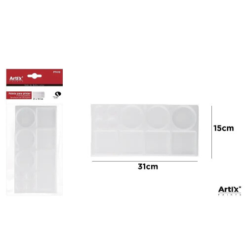 Rektangulær malerpalet 31x15cm
