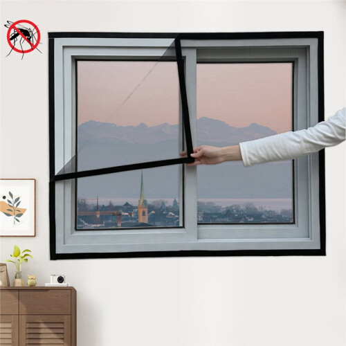 Self-Adhesive Mosquito Net for Windows, Easy Install No-Drill Curtain, Multi-Size 180x120cm 1