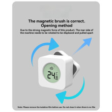 Aquarium Magnetic Algae Cleaner Brush, Built-in LCD Digital Temperature Sensor, 2 in 1 Fish Tank Cleaner Tool White