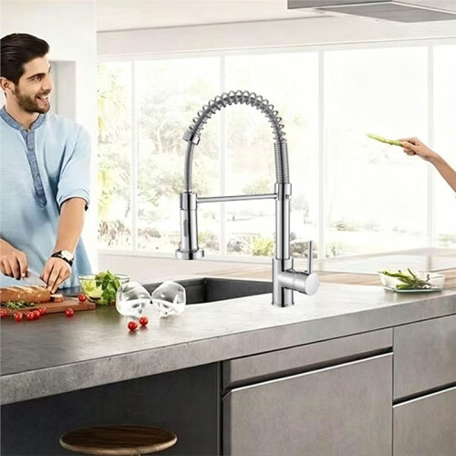Kitchen Faucet with Pull Down Sprayers Single Handle Single Hole Rv Kitchen Faucet for Farmhouse Bar Laundry Sink 1