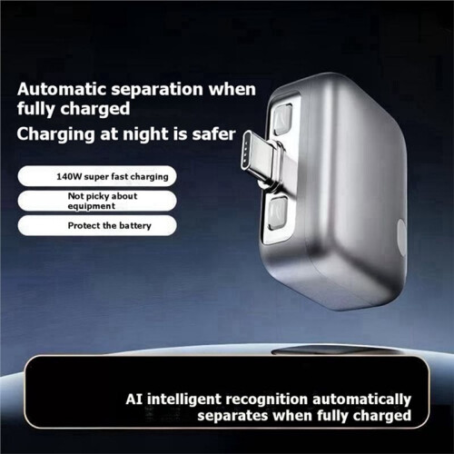 2PCS 140W Intelligence Full Charge Self-Cut Type-C Adapter Auto Disconnect Charger Night Charging Protector C 2