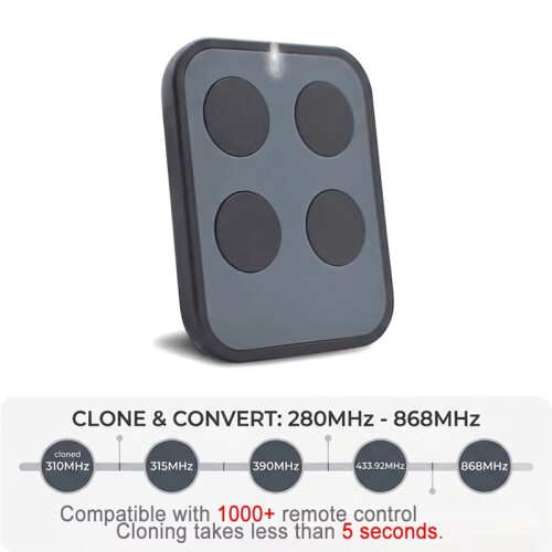 Auto Frequency Detection Remote 280-868MHz Multi-in-One Clone Gate Clicker Garage 433MHz 868MHz for Fixed Rolling Code B 1