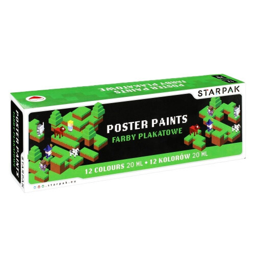 Plakatmaling 12 farver 20ml Pixel Game