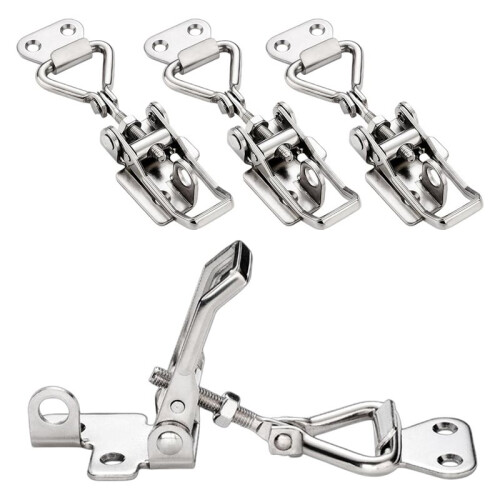 4pcs Adjustable Stainless Steel Toggle Clamp for Cabinets and Trailer