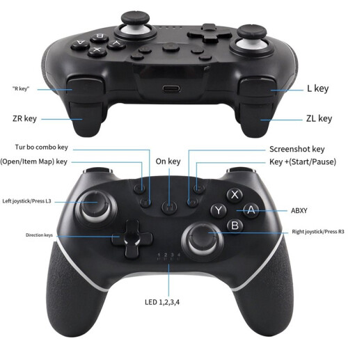 Wireless Controller for / 2 Gamepad Controle Compatible with PC with 6-Axis/Turbo/Ergonomic Function 1