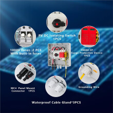 1in1 Out HA DC1000V Solar Photovoltaik PV Kombinationsbox mit Blitzschutzmuster 32A Sicherung MCB SPD Wasserdicht IP65