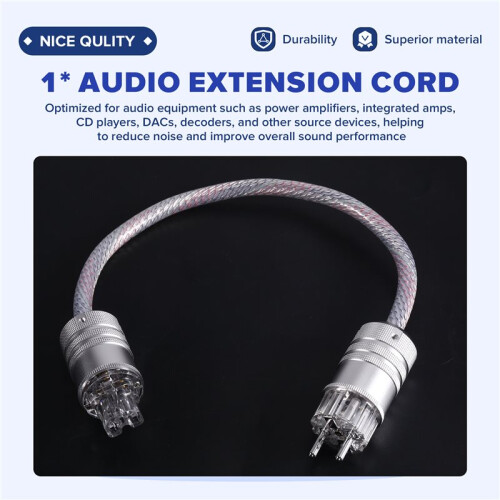 9-Core HIFI Fever Grade Audio Amplifier CD Amplifier Power Cable EU Power Cord for Amplifier CD, Decoder, Power Wire 1