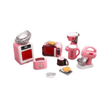 1/6 Skala Dockhus Miniatyrmöbler Hemelektronik Rosa Kaffemaskin Äggvisp Modell för Docktillbehör Leksaker