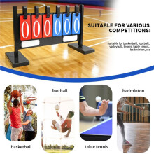 6-Stellige, Vertikale, Abnehmbare Klappanzeigetafel für Fußball- und Basketballplätze - Spielstände - Drei Rot, Drei Blau