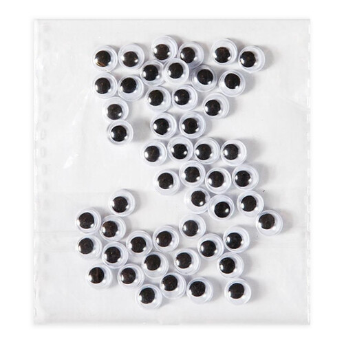 Bevægelige øjne 6 mm 50 stk.